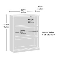 Sauder 3 Tier Book Shelf Wooden Bookcase Multipurpose Bookshelf For Home Office Living Room In Glacier Oak