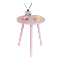 Awasen Round Side Table, Small Accent Table Nightstand Modern End Table For Kids Room Living Room Bedroom Office Small Spaces, 16''D X 19.5''H (Pink)