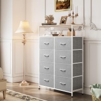 Wlive Fabric Dresser For Bedroom With Open Shelves Tall Dresser With 8 Drawers Storage Tower With Fabric Bins Chest Of Drawer