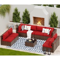 Udpatio Patio Furniture Sets Modular Rattan Outdoor Patio Sectional Furniture Sofa Set Wicker Patio Conversation Set For Backy