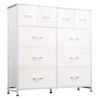 Wlive White Dresser For Bedroom With 10 Drawers Tall Chest Of Drawers For Bedroom Storage Drawer Unit Organizer Unit For Hall