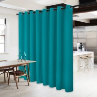 Nicetown Lower Noise Room Divider Curtain Screen Partitions Peacock Teal 1 Panel 84 Tall X 120 Wide Blackout Sound Reduc