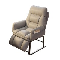 Yckegew Recliner Chair Reading Chair With Large Seat,Soft Leisure Chair Armchair With Steel Frame,For Bedroom Sunroom,Adjustable Backrest And Comfy Padding (Color : Light Grey)