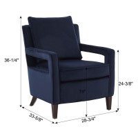 Questa Navy Blue Velvet Accent Arm Chair