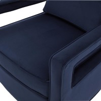 Questa Navy Blue Velvet Accent Arm Chair