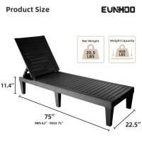 Eunhoo Chaise Lounge Outdoor Set Of 4 Adjustable Pool Lounge Chair With 5 Positions Backrest Waterproof Sun Loungers For Garden