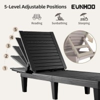 Eunhoo Chaise Lounge Outdoor Set Of 4 Adjustable Pool Lounge Chair With 5 Positions Backrest Waterproof Sun Loungers For Garden