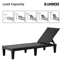 Eunhoo Chaise Lounge Outdoor Set Of 4 Adjustable Pool Lounge Chair With 5 Positions Backrest Waterproof Sun Loungers For Garden