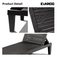 Eunhoo Chaise Lounge Outdoor Set Of 4 Adjustable Pool Lounge Chair With 5 Positions Backrest Waterproof Sun Loungers For Garden