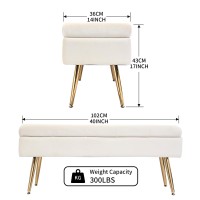 Tenlley Storage Bench-Entryway Bench,Ottoman For Bedroom End Of Bed,Modern Velvet Benche Bedroom Benches For Foot Of Bed,Upholstered Bench With Golden Legs 40