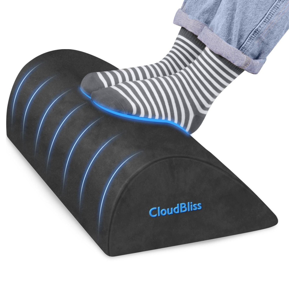 Cloudbliss Foot Rest For Under Desk At Work,Office Desk Accessories With Memory Foam And Washable Removable Cover, Foot Stool For Office, Car, Home To Foot Support And Relax Ankles, Gray