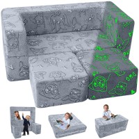 Memorecool Modular Kids Sofa Couch Glow In Dark Toddler Chair Fold Out Convertible Baby Couch Kids Furniture Child Foam Block