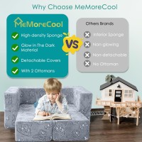 Memorecool Modular Kids Sofa Couch Glow In Dark Toddler Chair Fold Out Convertible Baby Couch Kids Furniture Child Foam Block