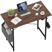 Pamray 32 Inch Computer Desk For Small Spaces With Storage Bag, Home Office Work Desk With Headphone Hook, Small Office Desk Study Writing Table