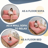 Maxyoyo Bean Bag Bed Folding Sofa Bed Floor Mattress For Adults Extra Thick And Long Floor Sofa With Faux Fur Washable Cover S