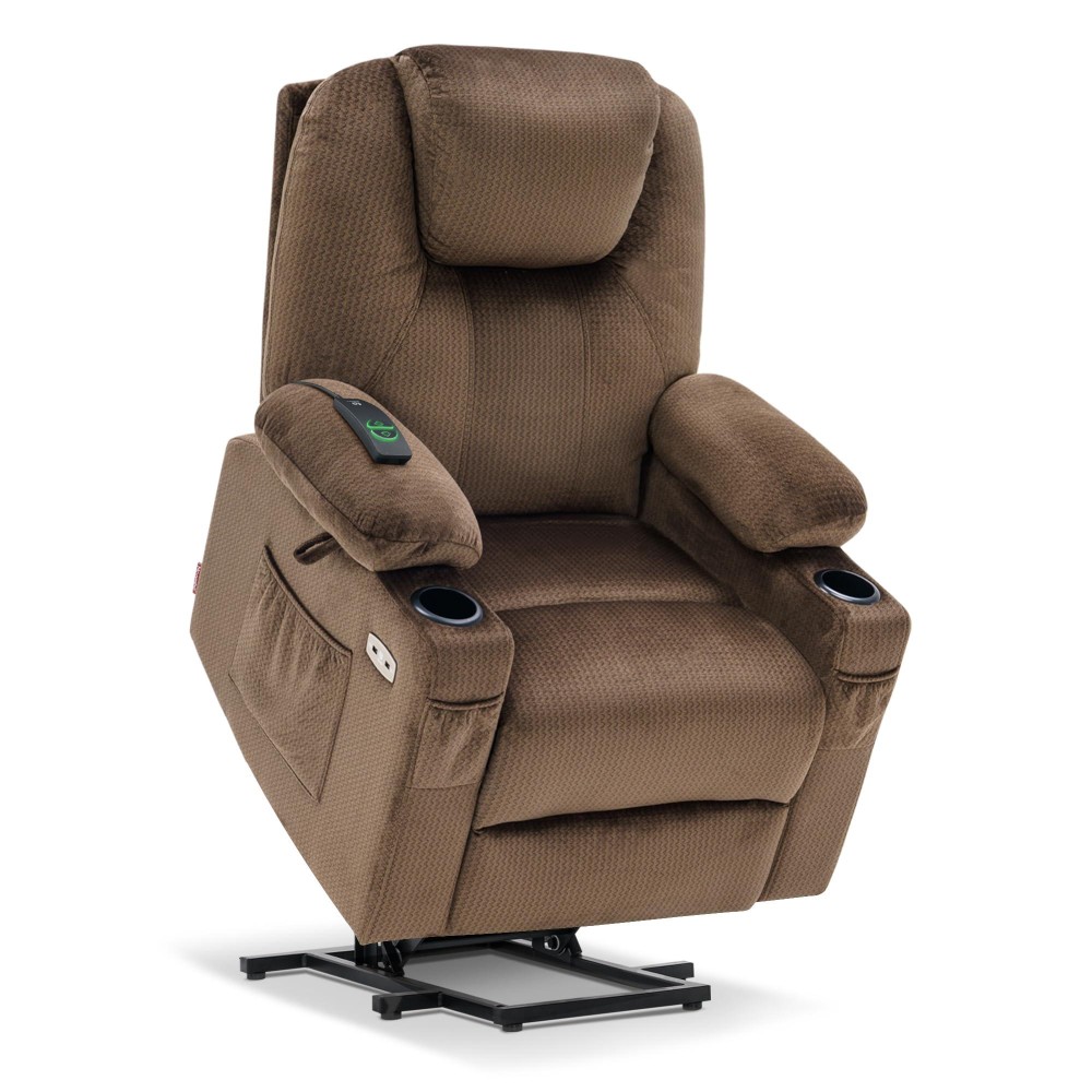 Mcombo Large Power Lift Recliner Chair Sofa With Massage And Heat For Big And Tall Elderly People 3 Positions Cup Holders And