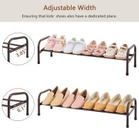 Gewudraw 1Tier Shoe Rack Expandable Width Adjustable Shoe Shelf Storage Organizer 4153 Metal Standing Shoe Rack For Bedroo