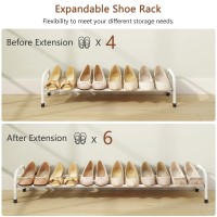 Gewudraw 1Tier Shoe Rack Expandable Width Adjustable Shoe Shelf Storage Organizer 4153 Metal Standing Shoe Rack For Bedroo