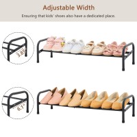 Gewudraw 1Tier Shoe Rack Expandable Width Adjustable Shoe Shelf Storage Organizer 4153 Metal Standing Shoe Rack For Bedroo