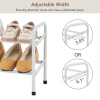 Gewudraw 2Tier Shoe Rack Expandable Width Adjustable Shoe Shelf Storage Organizer 4153 Metal Standing Shoe Rack For Bedroo