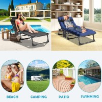 Aboron Patio Lounge Chair 3In1 Folding Heavy Duty 500Lb Loading Chaise Chair Adjustable Portable Chair For Home Garden Beach O