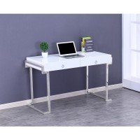 Best Master Juneau Modern 2Drawer Engineered Wood Computer Desk in Silver