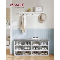 Vasagle Shoe Bench With Cushion Storage Bench With Padded Seat Entryway Bench With 12 Compartments For Bedroom 119 X 409 X