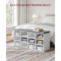 Vasagle Shoe Bench With Cushion Storage Bench With Padded Seat Entryway Bench With 12 Compartments For Bedroom 119 X 409 X