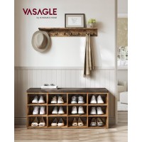 Vasagle Shoe Bench With Cushion Storage Bench With Padded Seat Entryway Bench With 12 Compartments For Bedroom 119 X 409 X