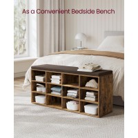 Vasagle Shoe Bench With Cushion Storage Bench With Padded Seat Entryway Bench With 12 Compartments For Bedroom 119 X 409 X