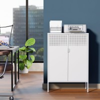 Ustamio White Metal Storage Cabinet With Doors And Shelves 3 Tier Metal Office Storage Cabinet Metal Locker Storage Cabinet Fo