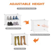 Homidec Clear Shoe Organizer 3 By 8 Tier Shoe Rack Shoe Storage Cabinet Stackable Shoe Storage For Closet Hallway Living Room B