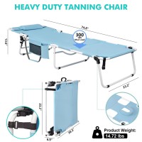 Tanning Chair With Face Hole  Heavy Duty Outside Lounge Chair  Folding Outdoor Face Down Tanning Chair Arm Hole For Reading Beach Poolside Patio Sunbathing Lawn Camping  Lay Flat Portable Sun Lounger