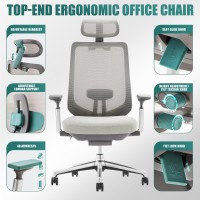 Colamy Ergonomic Mesh Office Chair High Back Computer Executive Desk Chair With Adjustable Headrest And 4D Arms Slide Seat Ti