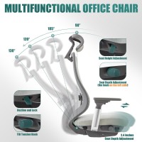 Colamy Ergonomic Mesh Office Chair High Back Computer Executive Desk Chair With Adjustable Headrest And 4D Arms Slide Seat Ti