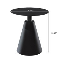 Outdoor Aluminum Round Side Table, Black(D0102H73W26)