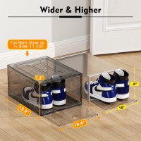 Arstpeoe 9 Pack Shoe Organizer Upgrade Harder Solid Plastic Shoe Storage Shoe Boxes Clear Plastic Stackable Sneaker Storage