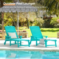 Lue Bona Outdoor Chaise Lounge Chairs Set Of 2 Hdps Material 3Year Warranty Patio Lounge Chair With Adjustable Backrest Res