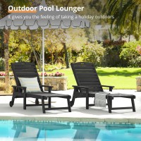 Lue Bona Outdoor Chaise Lounge Chairs Set Of 2 Hdps Material 3Year Warranty Patio Lounge Chair With Adjustable Backrest Res