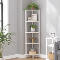 Vimber Corner Shelf 5Tier Corner Bookshelf Industrial Corner Ladder Shelf Modern Display Shelf For Living Room Bedroom Kit