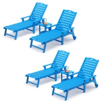 Lue Bona Chaise Lounge Chairs Set With Table 6Piece Hdps Material 3Year Warranty Patio Lounge Chair With Adjustable Backre