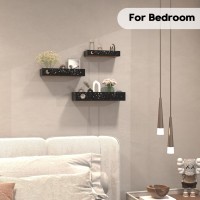 Serwrsw Moon And Stars Wall Shelves Black Set Of 3 Small Floating Shelves For Bedroom Living Room Wall Storage Or Decor Brown