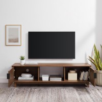 Walker Edison Walton Modern Fluteddoor Low Stand For Tvs Up To 65 Inches 58 Inch Mocha