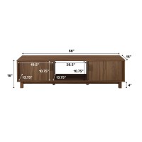 Walker Edison Walton Modern Fluteddoor Low Stand For Tvs Up To 65 Inches 58 Inch Mocha