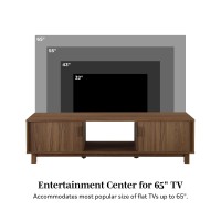 Walker Edison Walton Modern Fluteddoor Low Stand For Tvs Up To 65 Inches 58 Inch Mocha