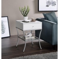 End Table Snow Silver