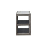 Marble Top Chairside Table w USB Moonlit Gray