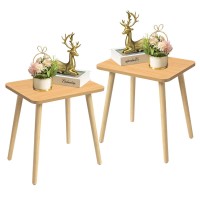 Foraofur End Tables Living Room Set Of 2 Side Tables For Small Spaces Modern Side Table Accent Tables With Wooden Legs For Liv