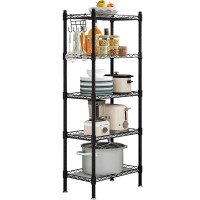 Sorcedas Shelf 5 Wier Metal Storage Rack Shelving Unit Organizer For Kitchen Laundry Garage Bathroom Pantry Closet Office1654