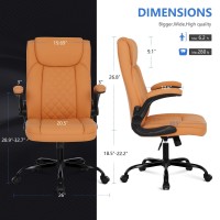 Misolant Office Chair, Executive Desk Chair, Comfortable Executive Chair, Executive Office Chair With Flip Up Armrest, Big And Tall Office Chair With Adjust Height, Pu Leather Office Chair